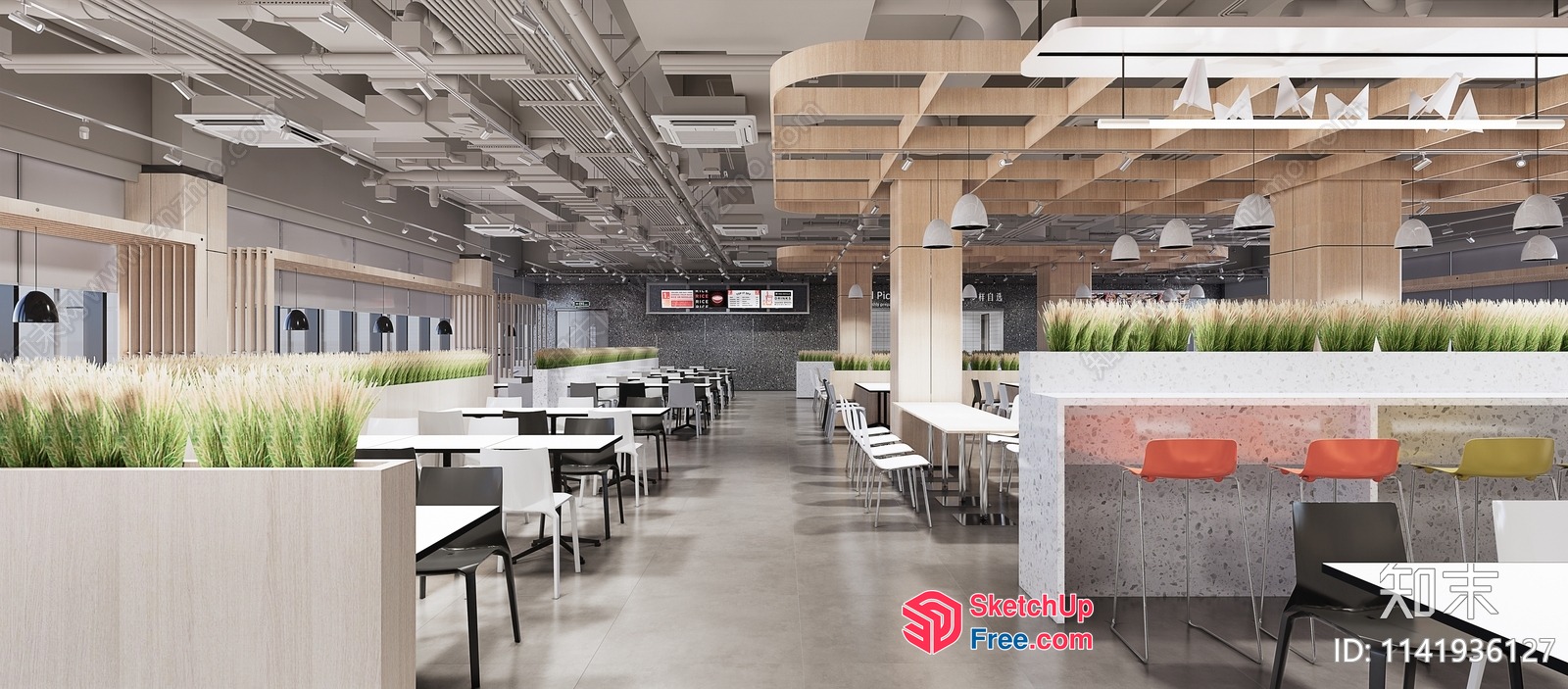 Modern Commercial Space With Natural Elements 3D SketchUp File