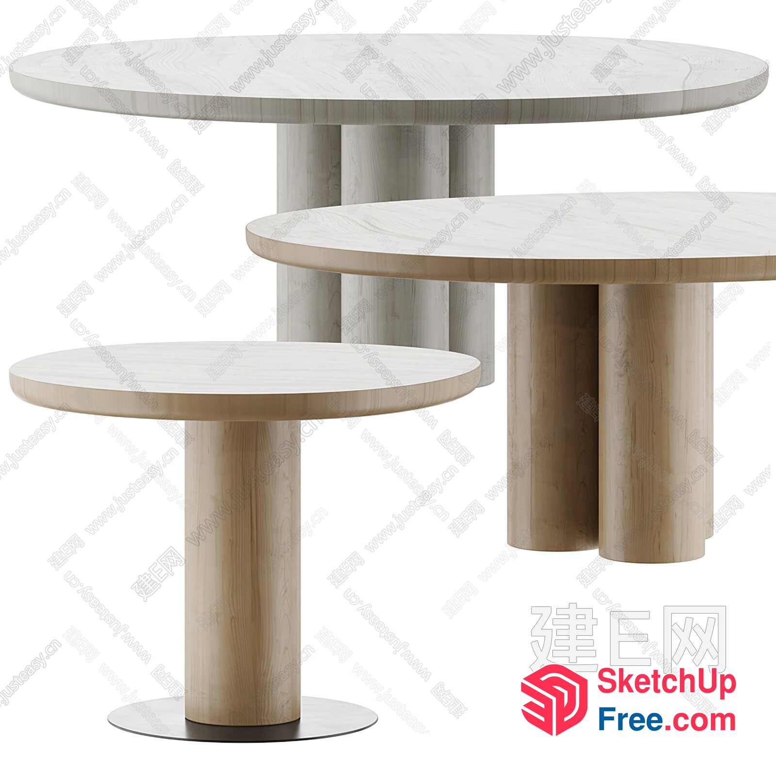 Simple Round Table Set 3D SketchUp File