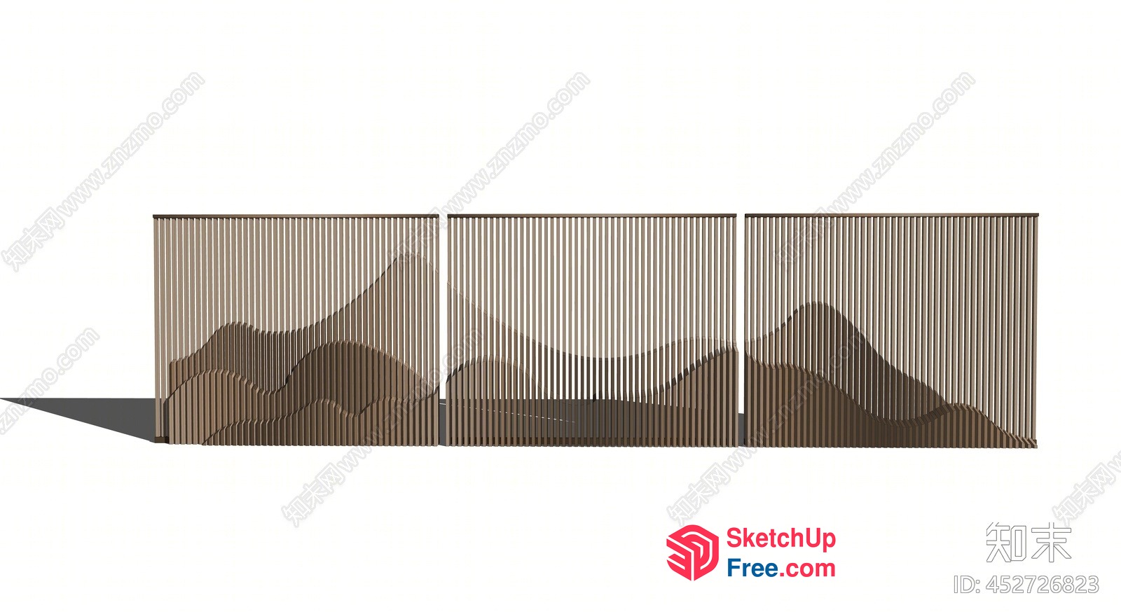 Partition Screen With Mountain Design 3D SketchUp File