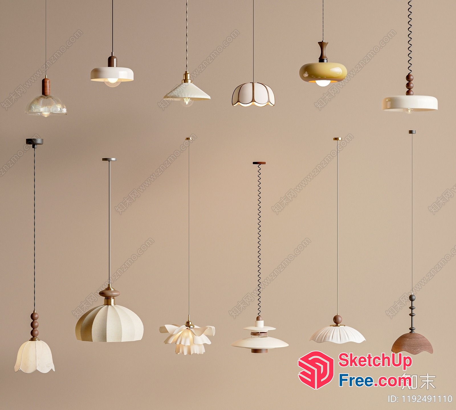 Vintage Hanging Light Fixtures 3D SketchUp File