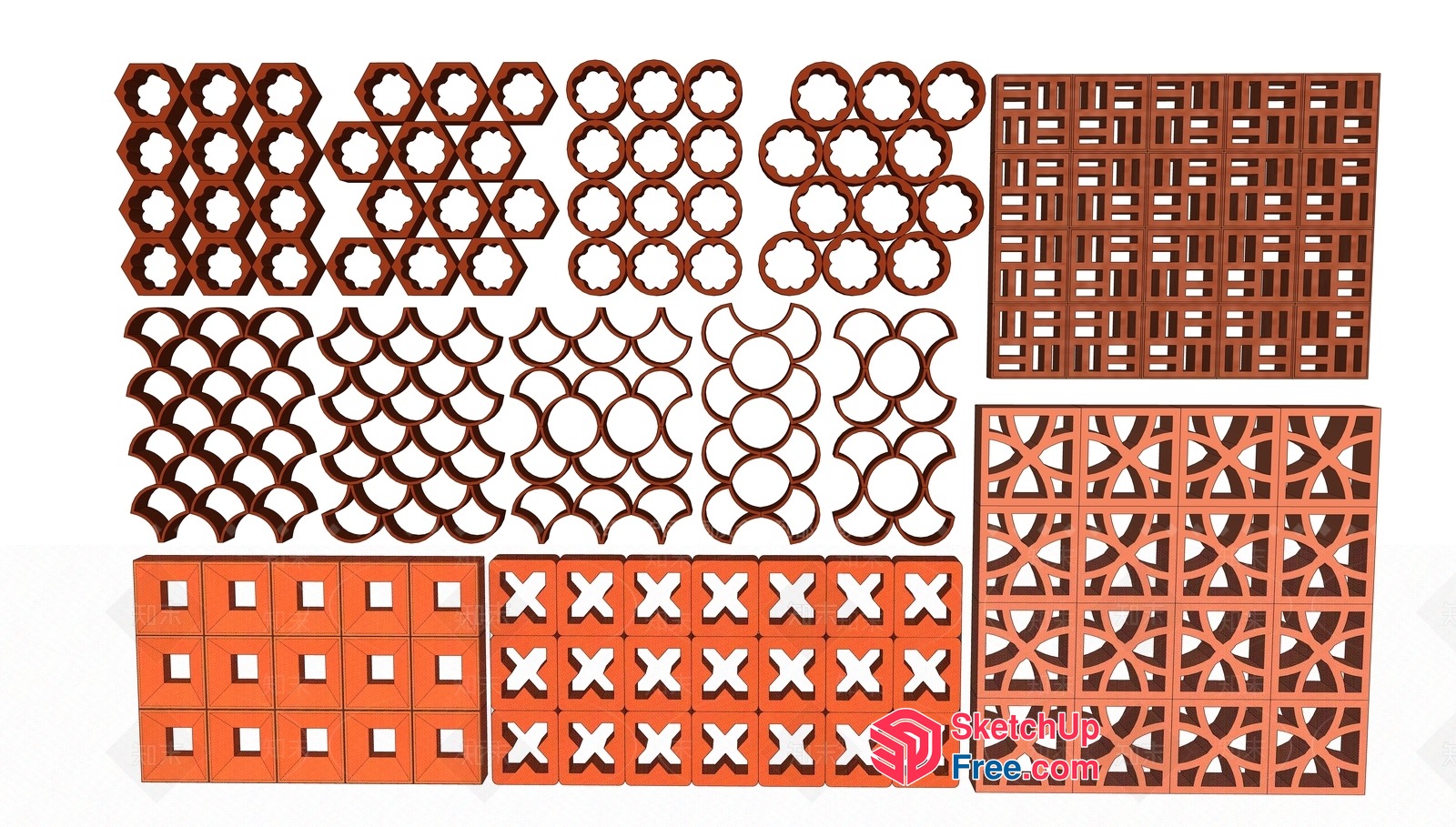Decorative Wall Panel Set 3D SketchUp File