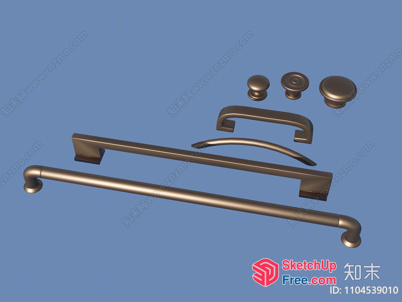 Metallic Bronze Hardware Collection 3D SketchUp File