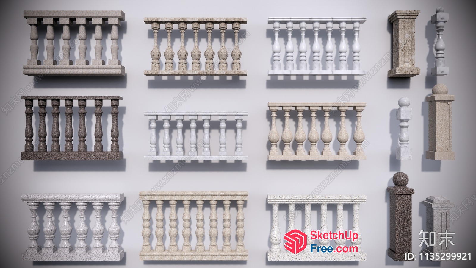Ornate Balustrade Designs 3D SketchUp File