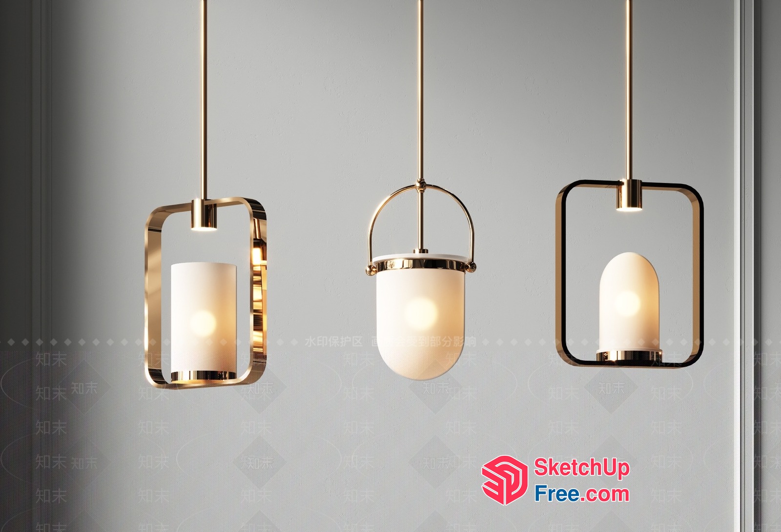 Elegant Hanging Light Fixtures 3D SketchUp File