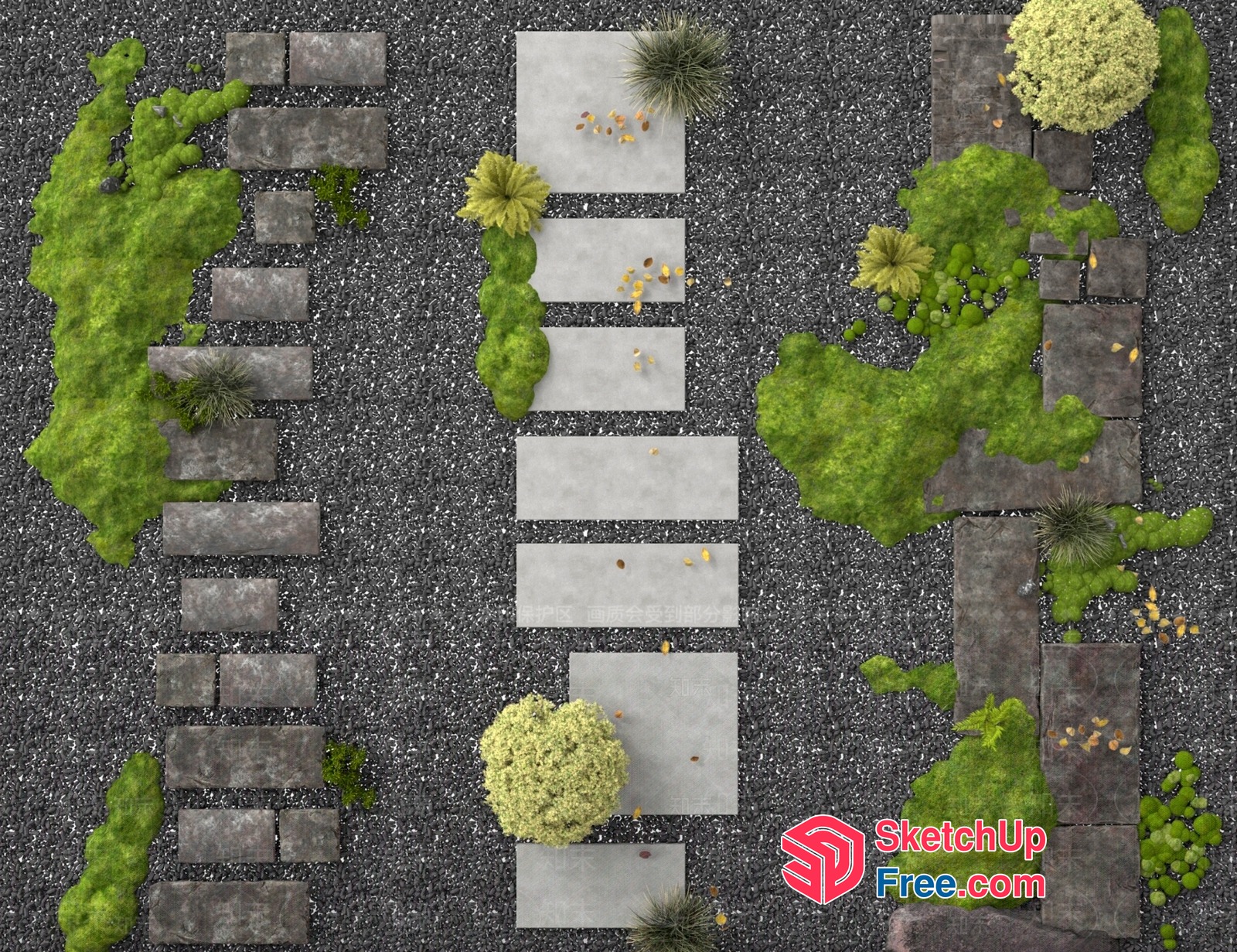 Outdoor Stairs And Walkway 3D SketchUp File