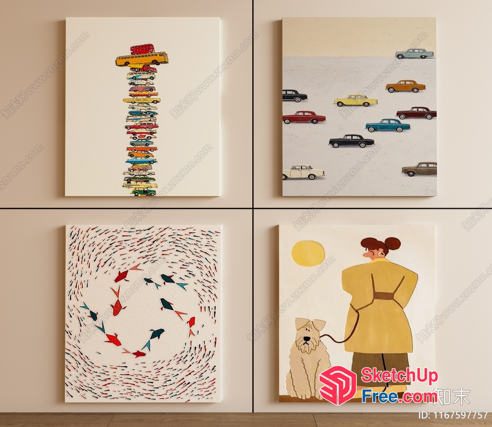 Vibrant Wall Art Collection 3D SketchUp File
