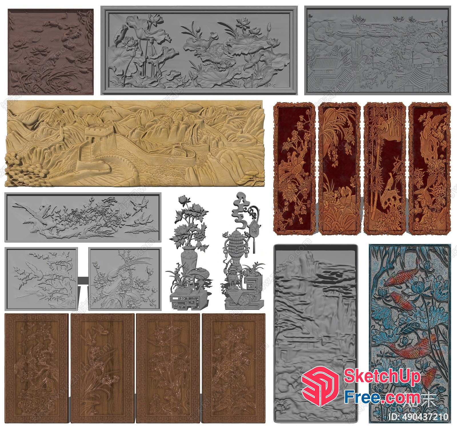 Intricate Carvings Of Nature And Architecture 3D SketchUp File