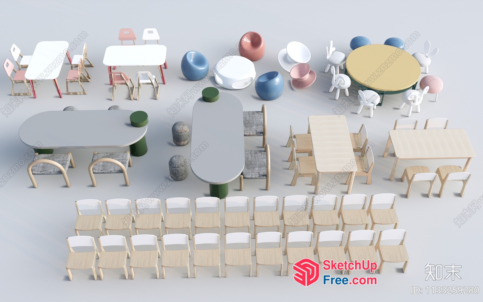 3D Rendering Of Various Furniture Styles 3D SketchUp File