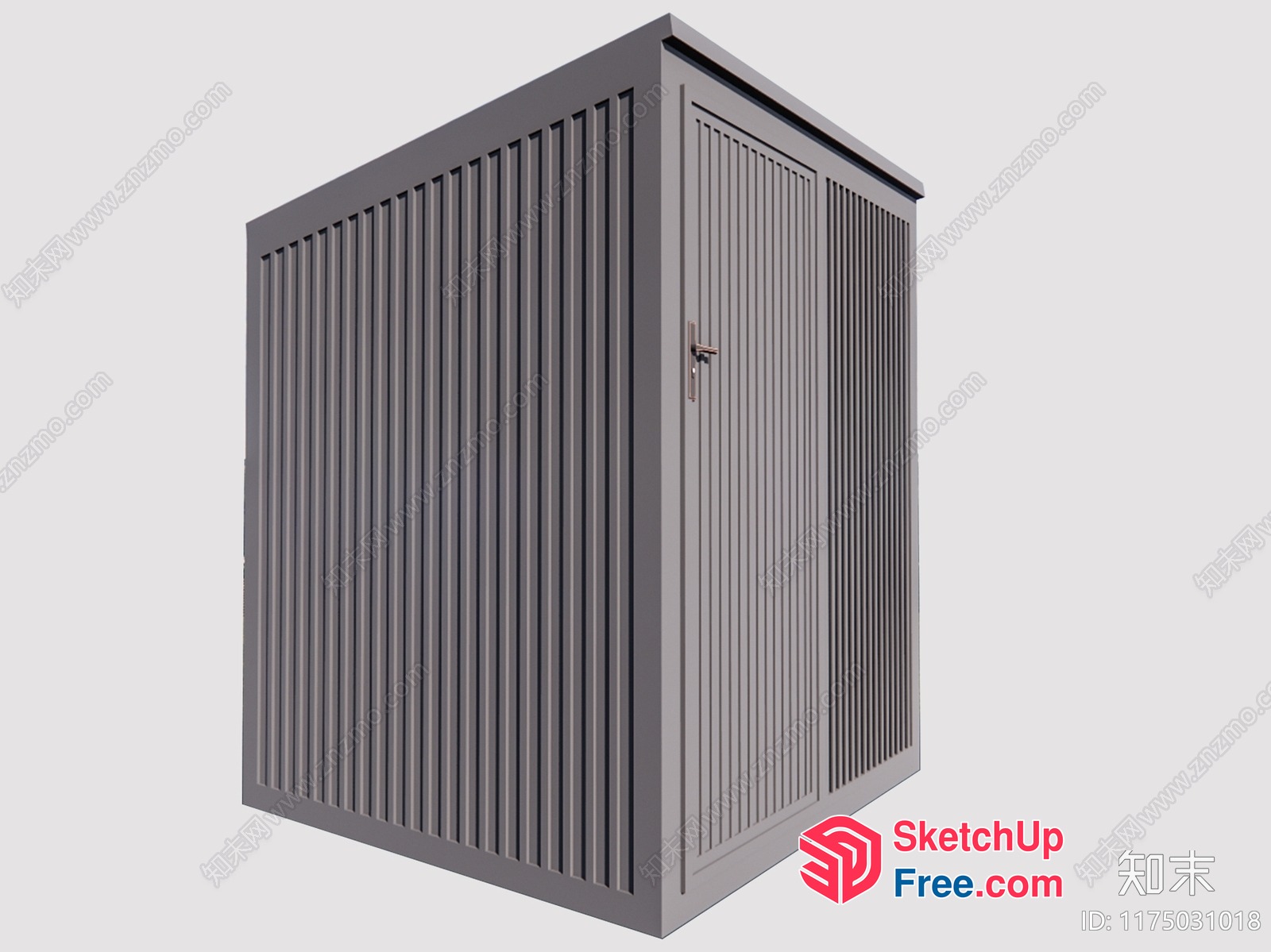 Grey Metal Security Door 3D SketchUp File