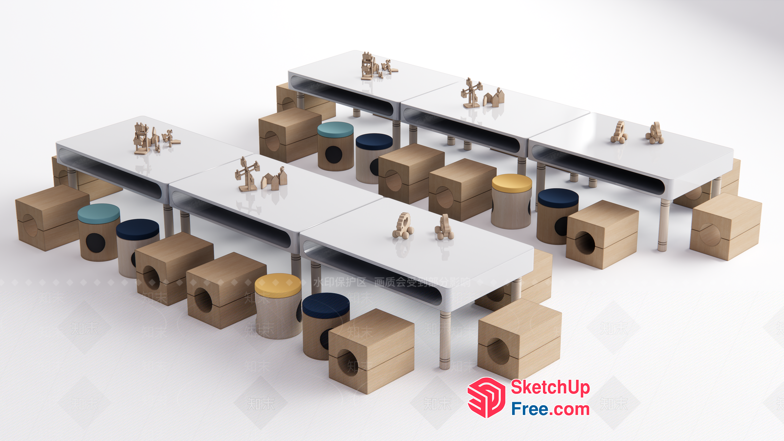 Modern Minimalist Furniture Set For Contemporary Living 3D SketchUp File
