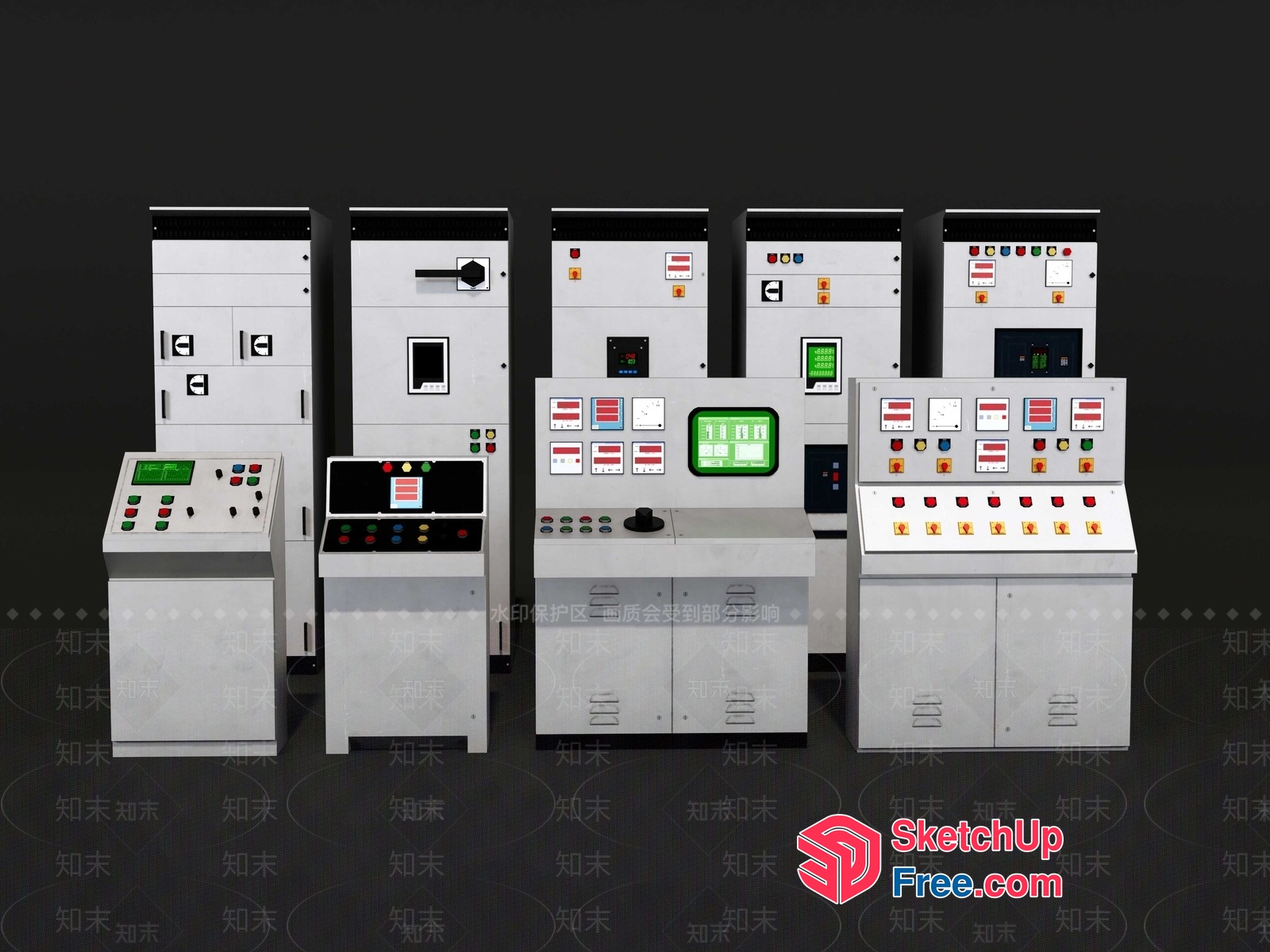 Industrial Control Panel System 3D SketchUp File