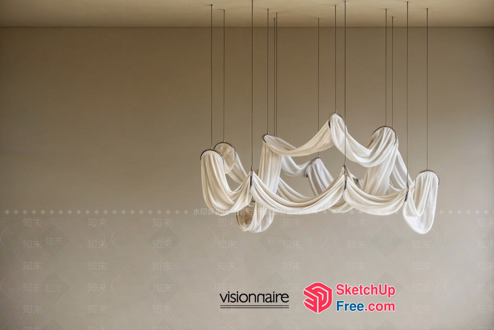 Elegant White Draping Decor 3D SketchUp File