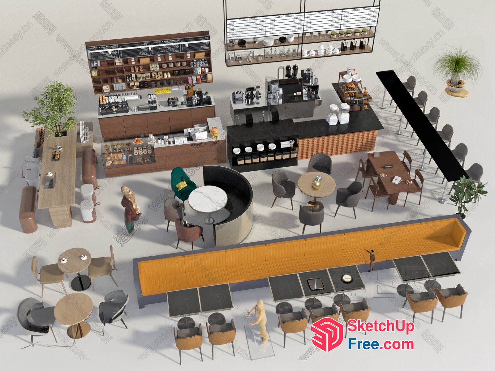 Modern Restaurant Interior Design 3D SketchUp File
