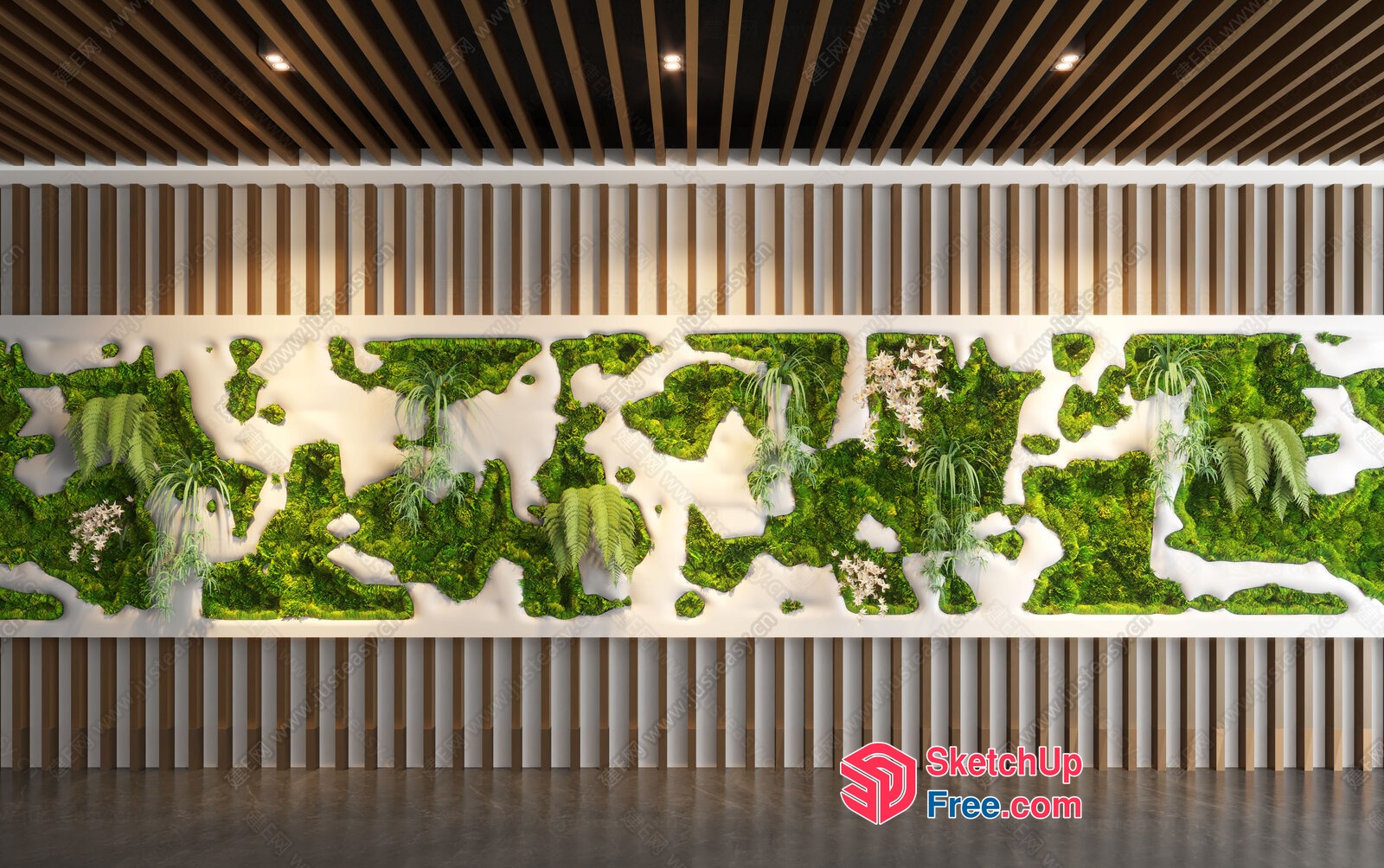 Luxurious Green Wall Design 3D SketchUp File