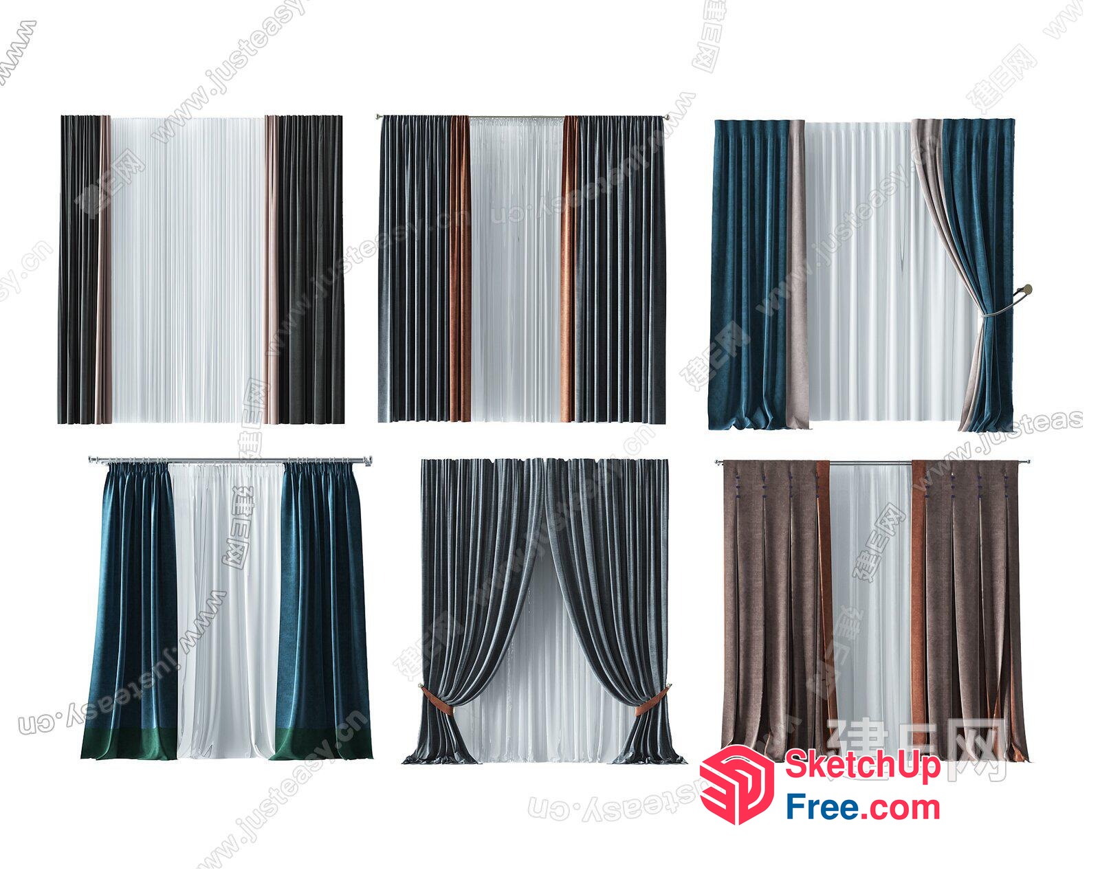 Elegant Curtain Designs In Various Styles 3D SketchUp File