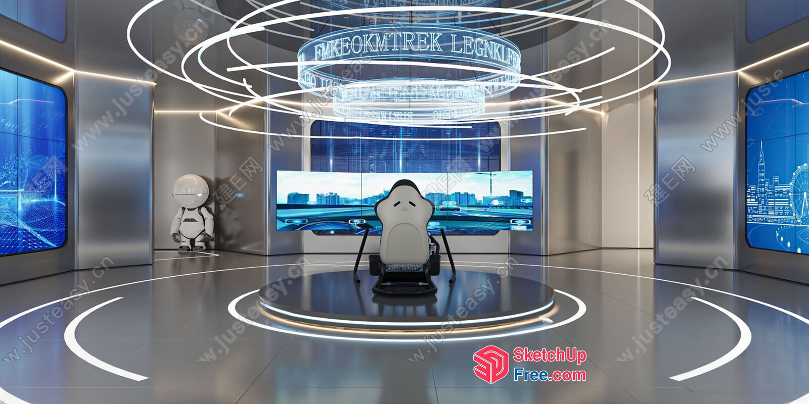 Futuristic Space Capsule Interior Design 3D SketchUp File
