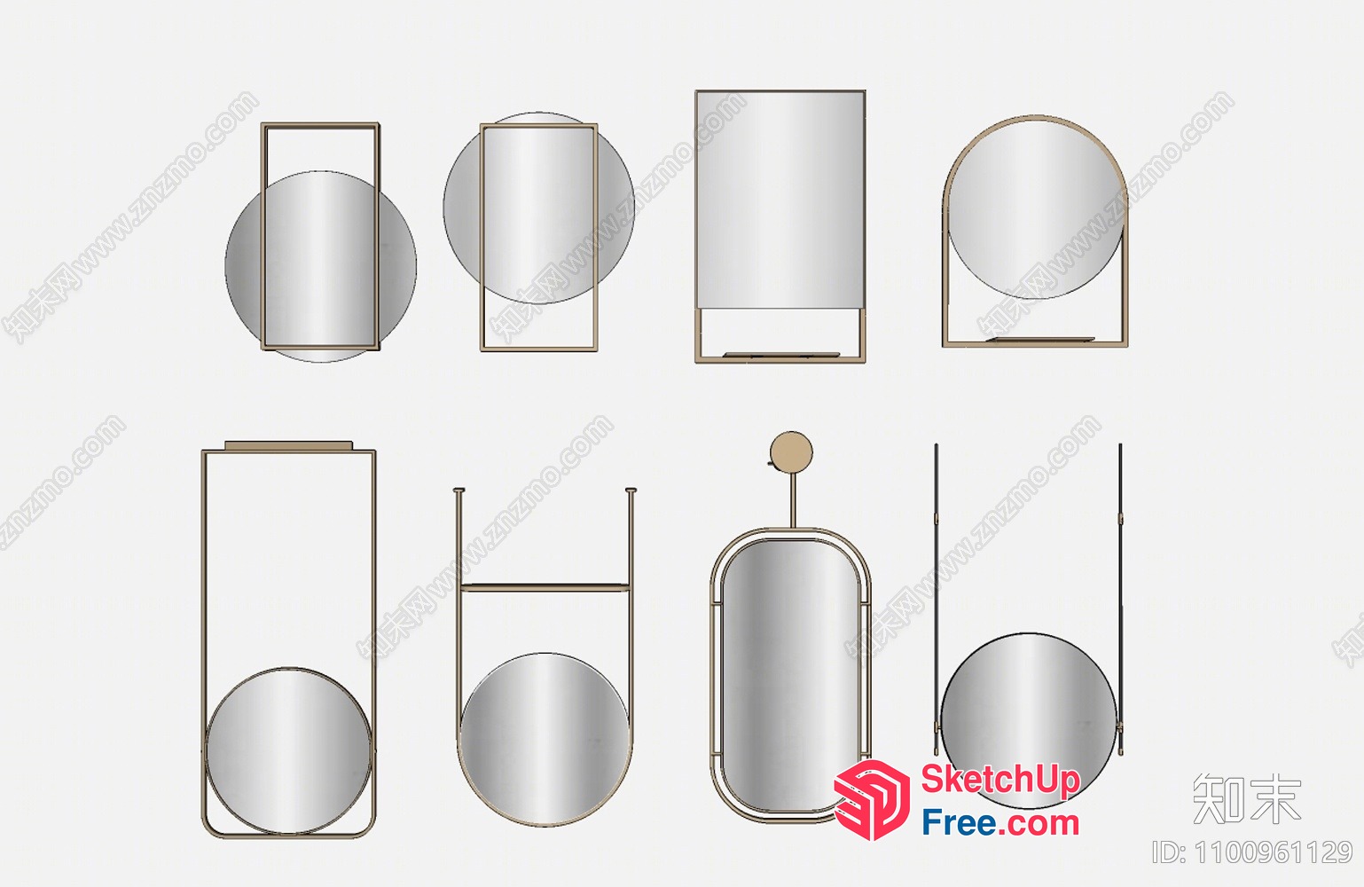 Modern Minimalist Mirror Frames 3D SketchUp File