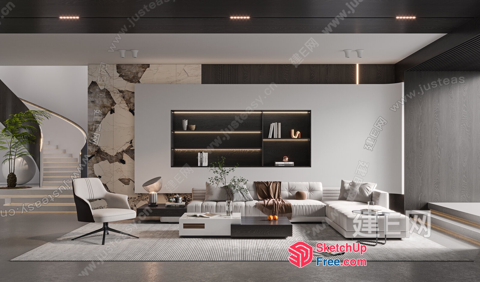 Modern Living Room With Sleek Furniture And Minimalist Decor 3D SketchUp File