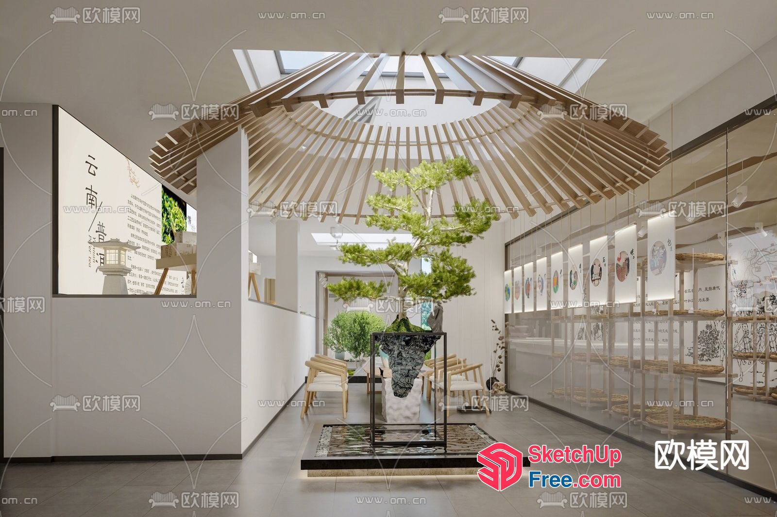Modern Japanese-Inspired Interior Design 3D SketchUp File