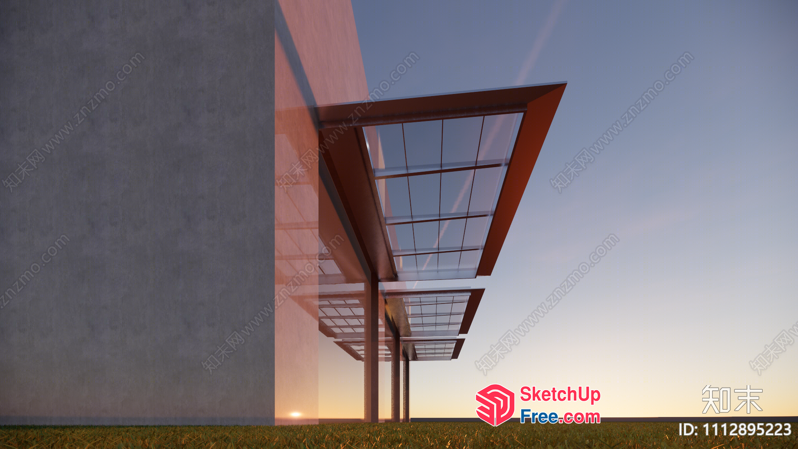 Contemporary Glass Curtain Wall Architecture 3D SketchUp File