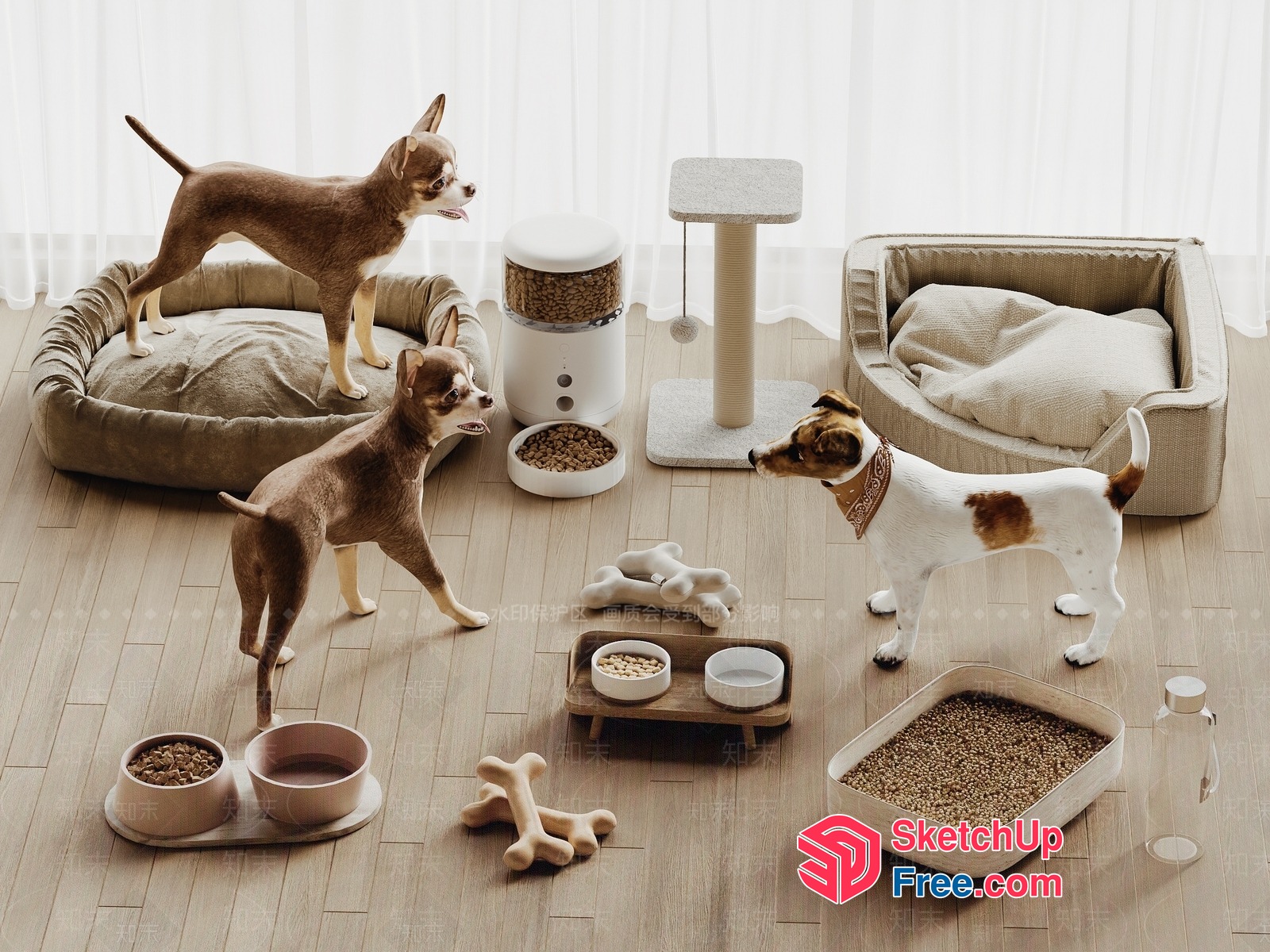 Modern Pet-Friendly Interior Design 3D SketchUp File