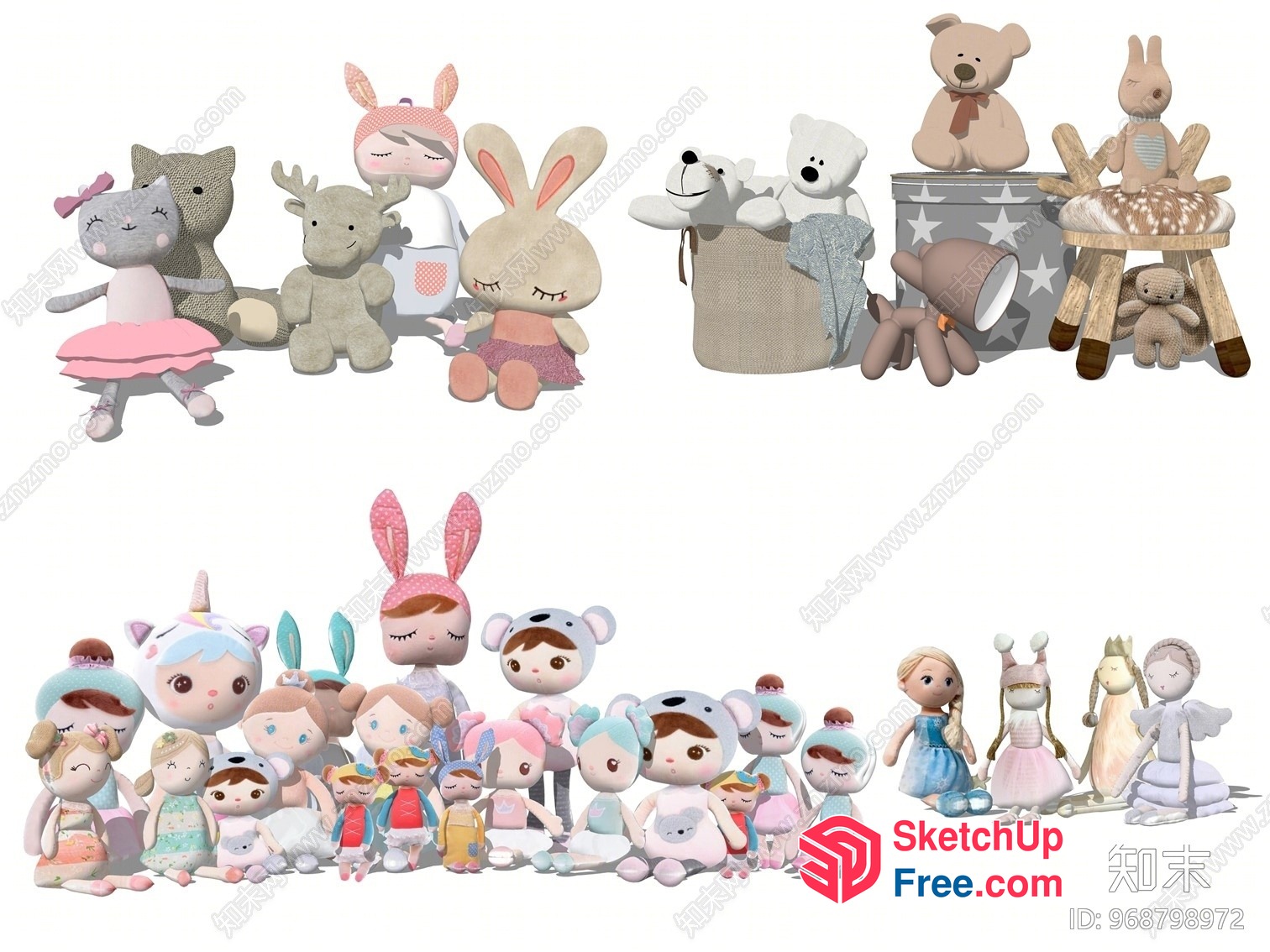 Adorable Cartoon Characters And Toys 3D SketchUp File