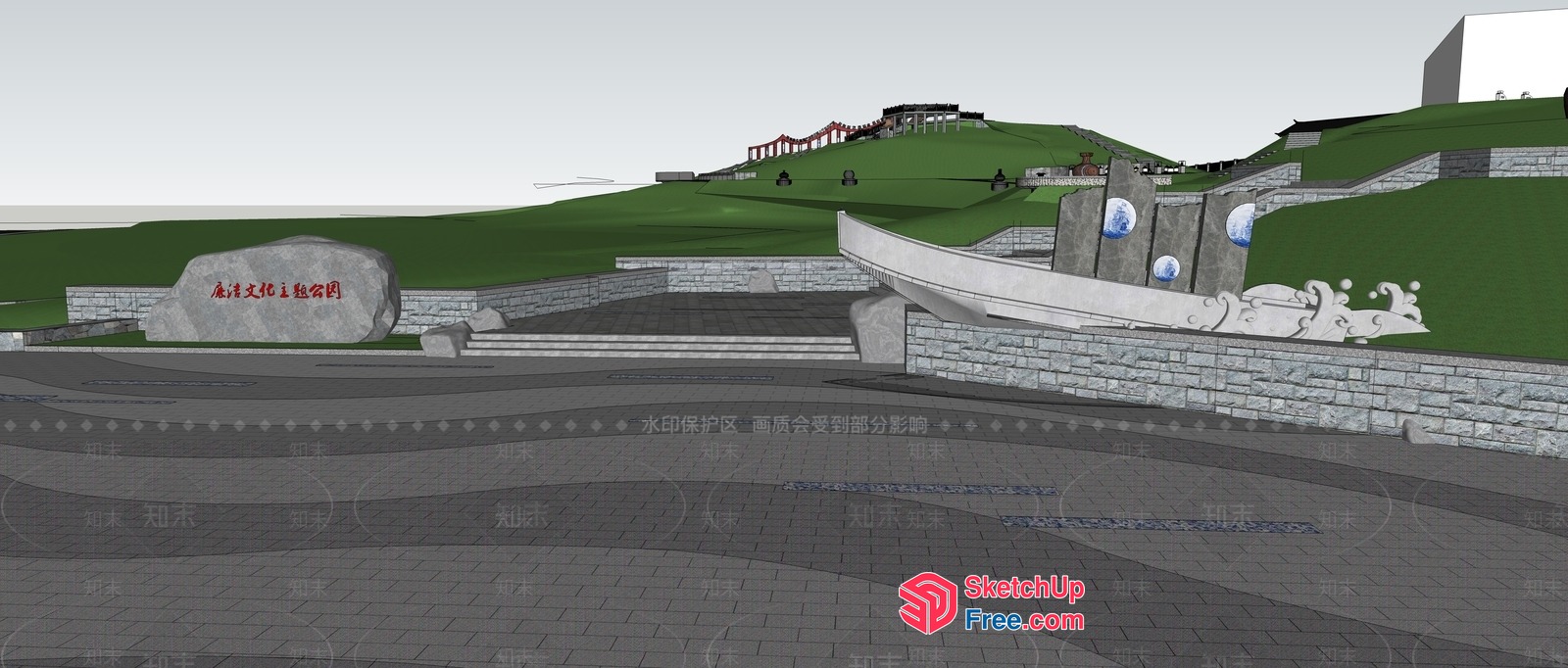 Asian Cultural Center Entrance 3D SketchUp File