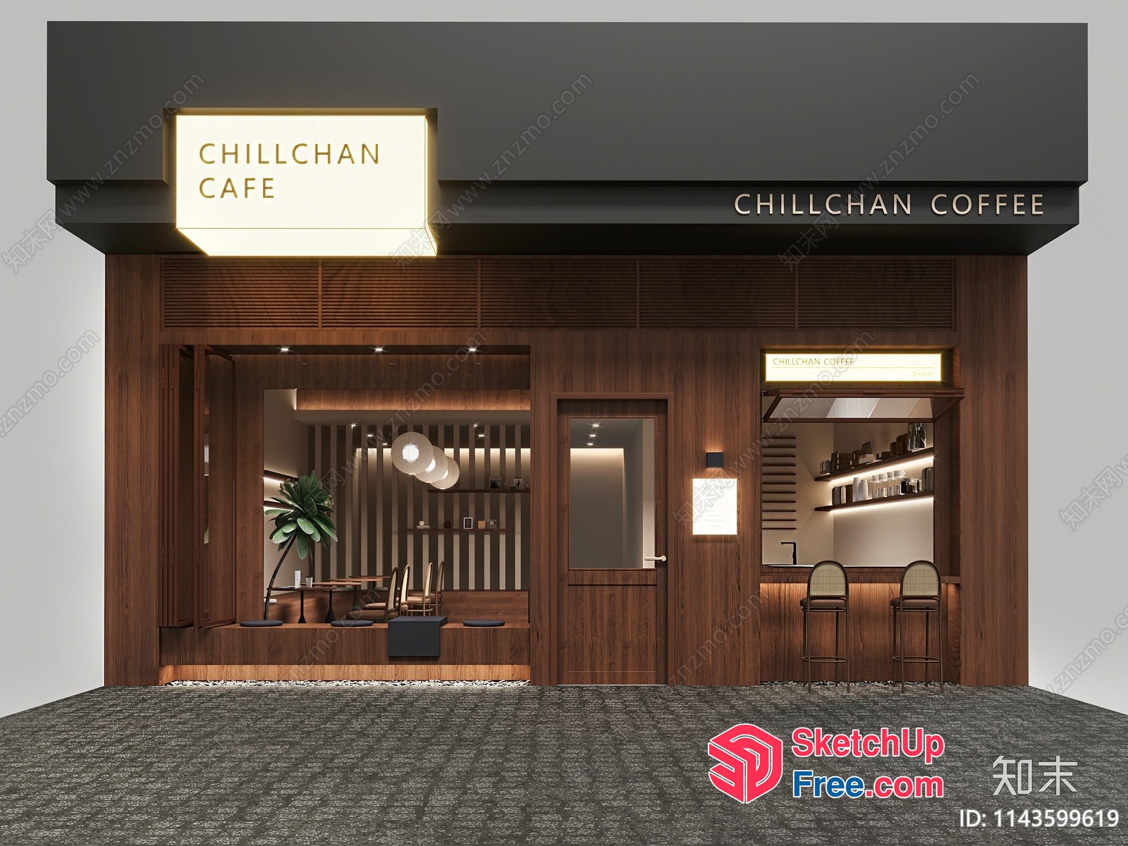 Coffee Shop With A Modern And Elegant Design 3D SketchUp File