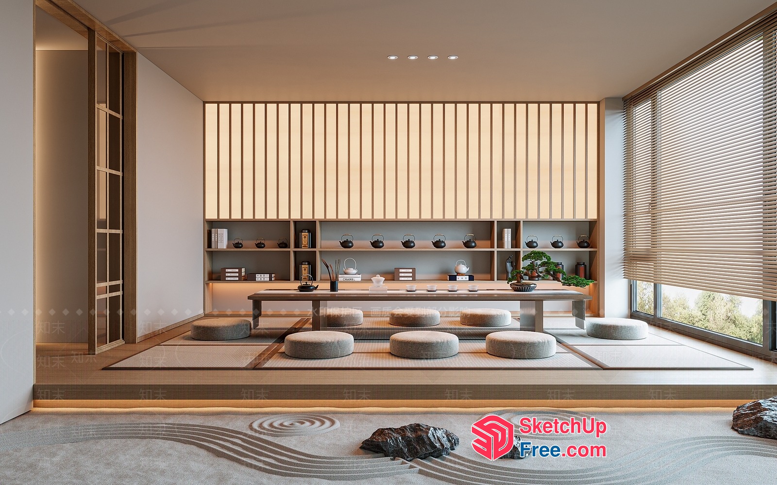 Minimalist Japanese Style Interior Design 3D SketchUp File