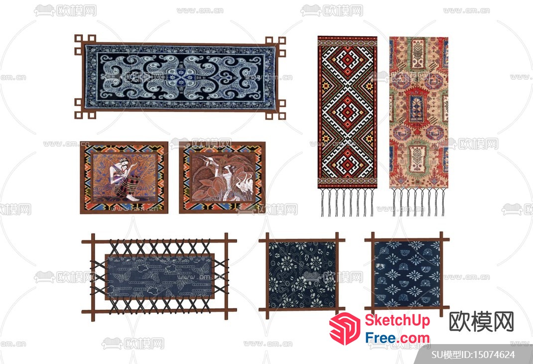 Traditional Asian-Inspired Wall Art And Decor 3D SketchUp File