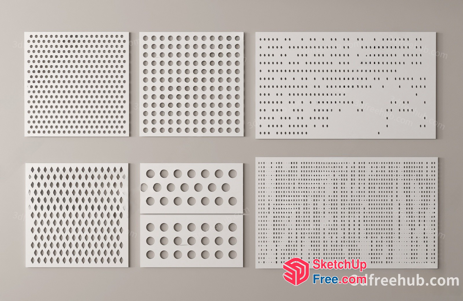 Modern Perforated Ceiling Decor 3D SketchUp File