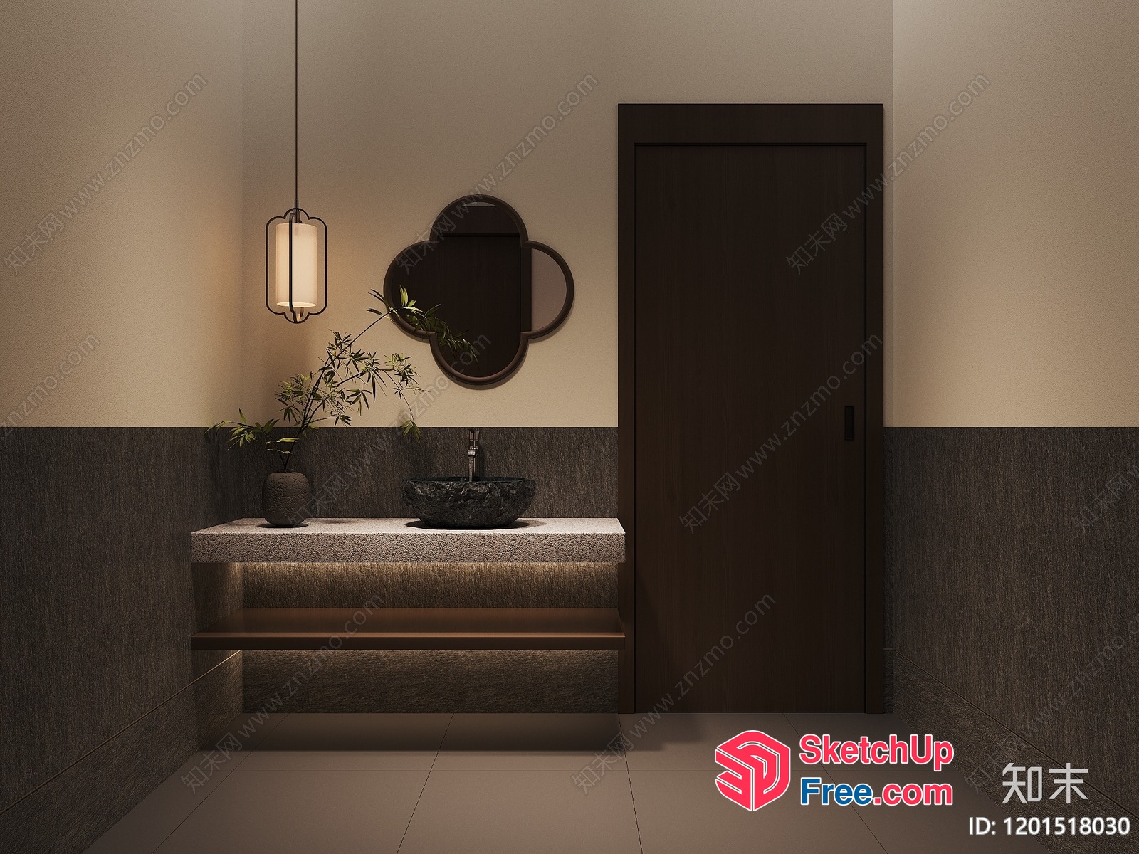 Bathroom Decor With Vintage Style And Minimalist Elements 3D SketchUp File