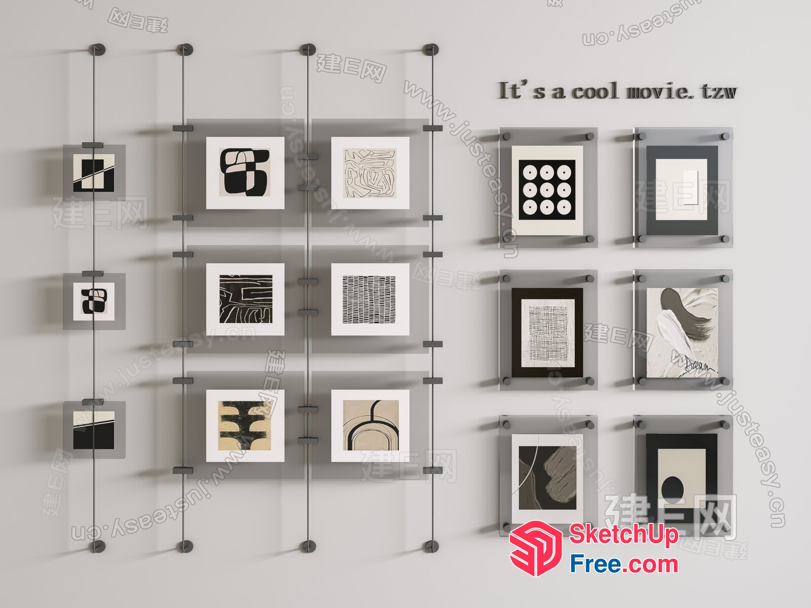 Modern Minimalist Art Gallery Collection 3D SketchUp File