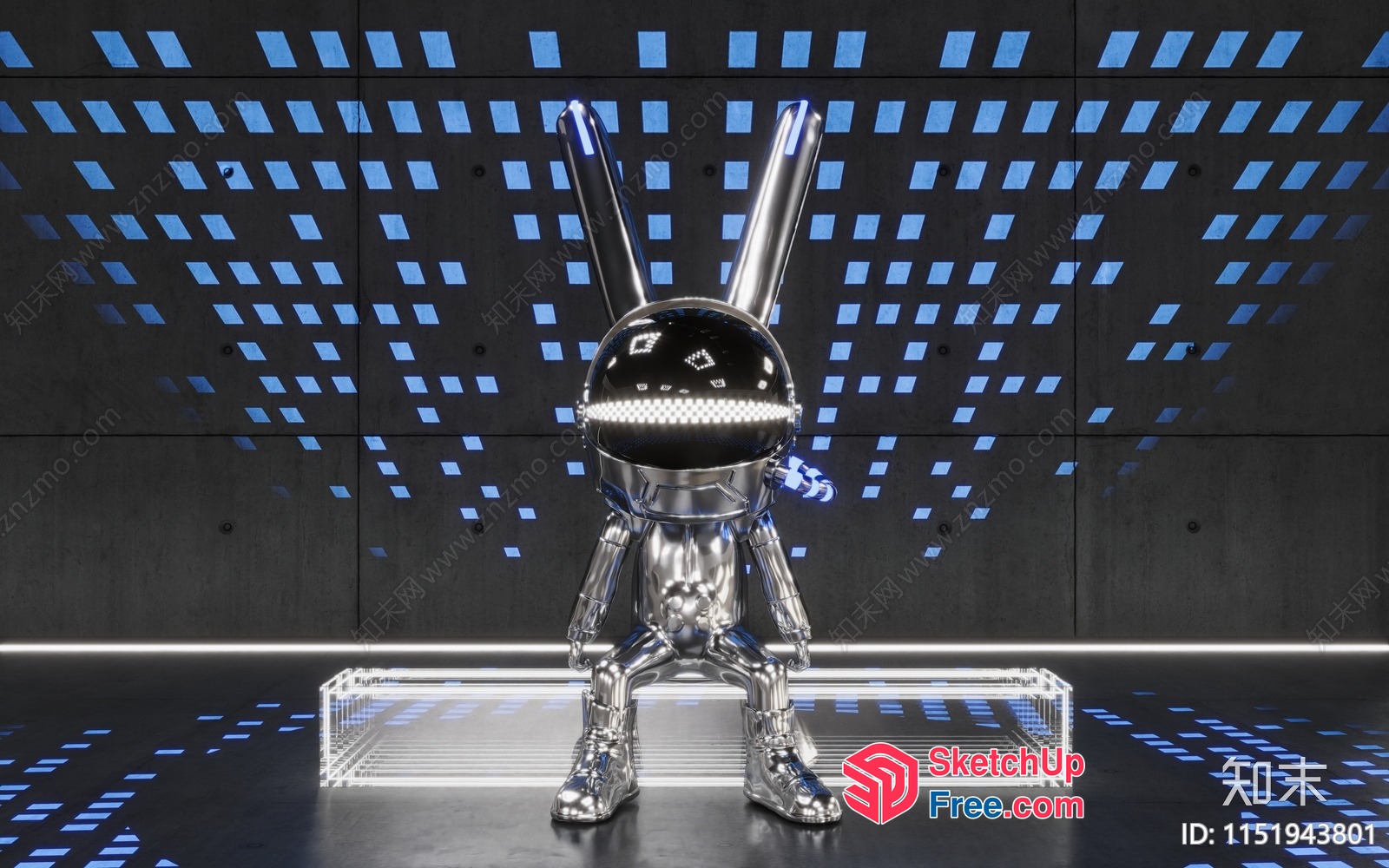 Futuristic Robot Bunny Interior 3D SketchUp File