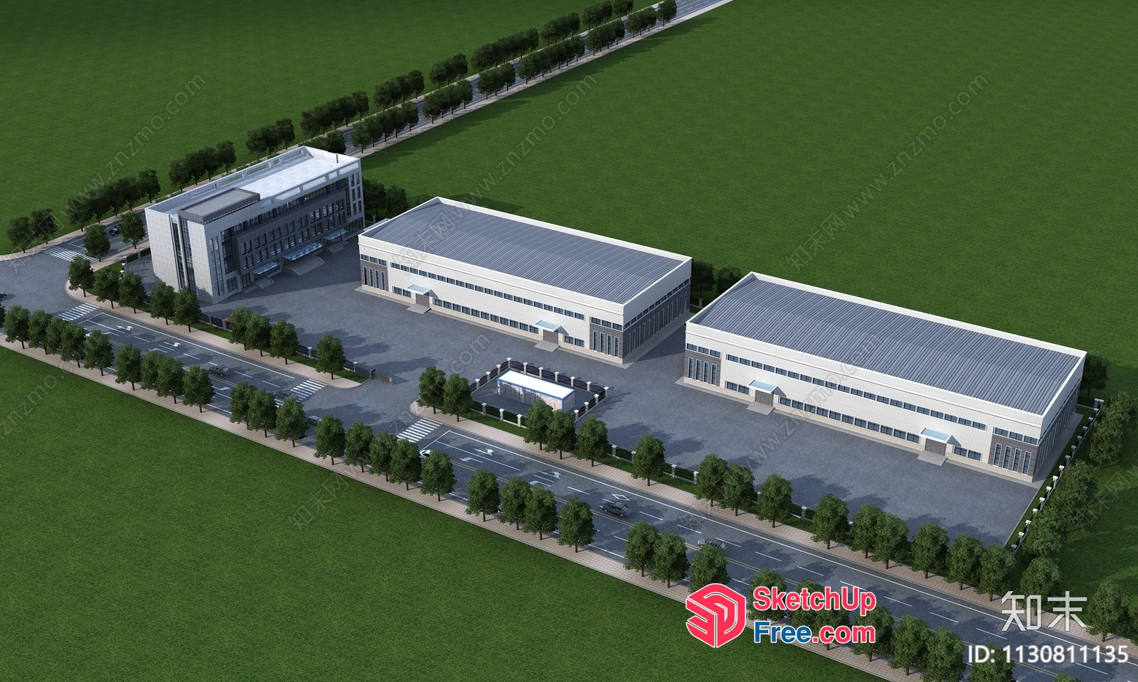 Industrial Park Building 3D SketchUp File