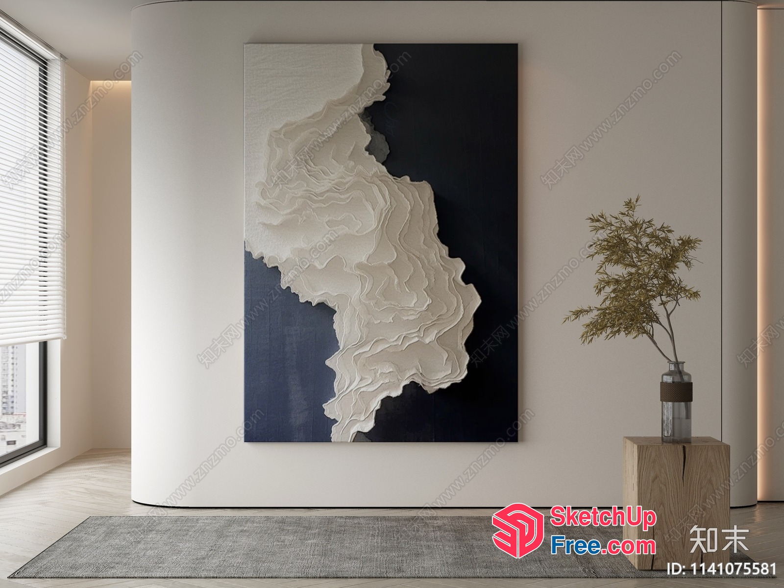 Abstract Artwork In Creamy Style 3D SketchUp File