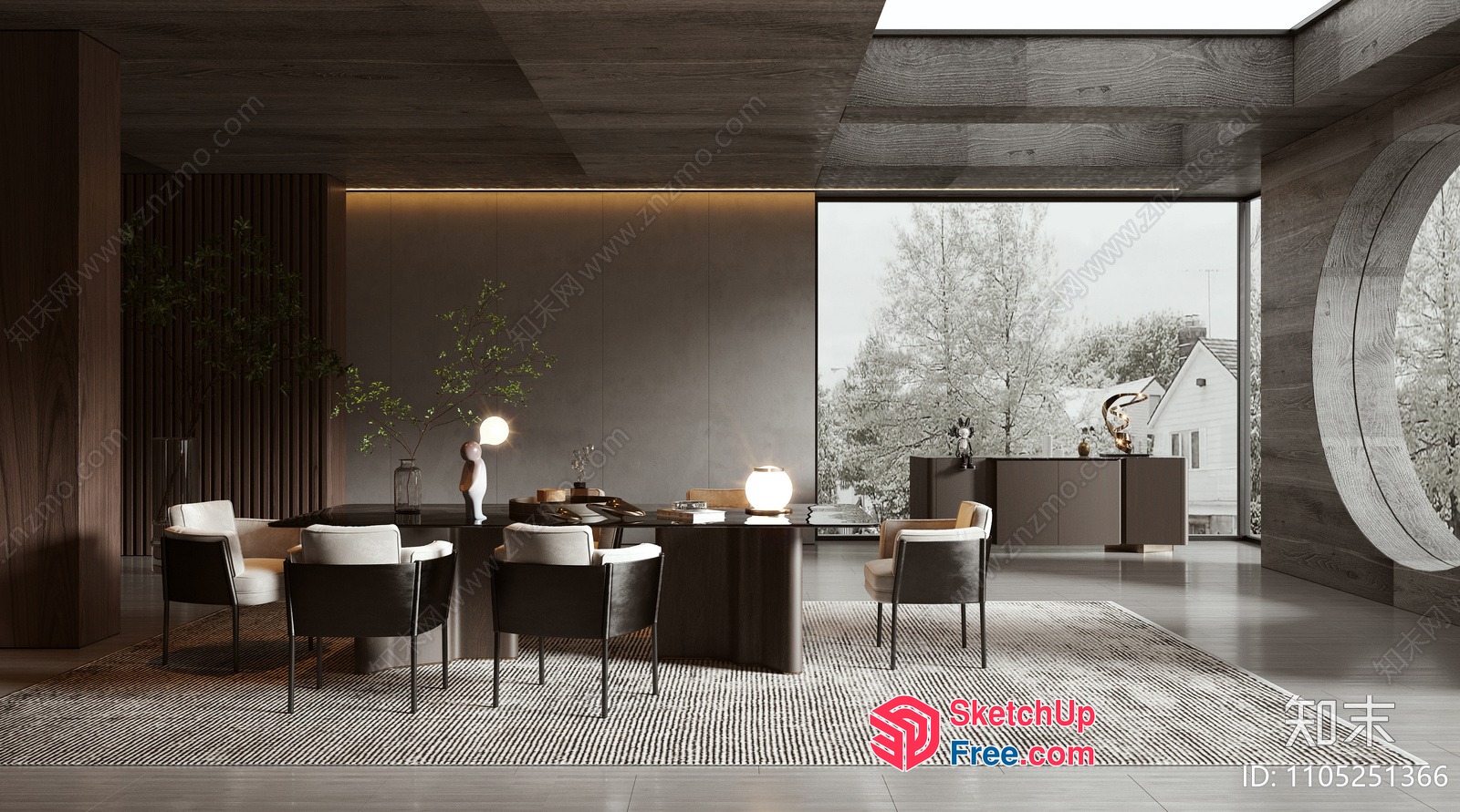 Elegant Modern Office Space With Natural Light 3D SketchUp File