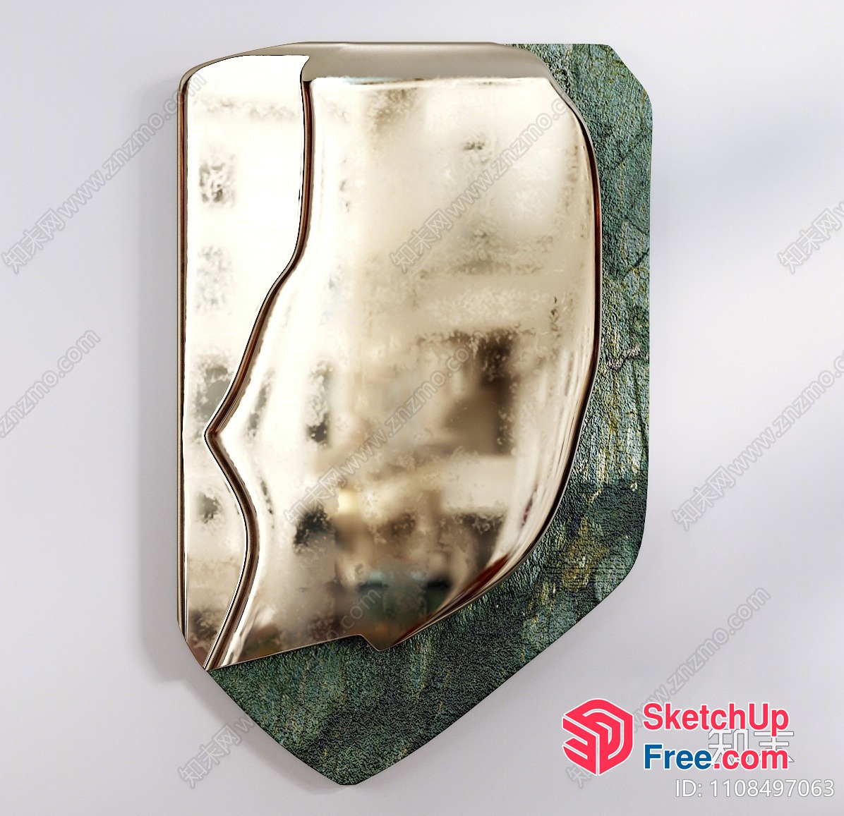 Modern Distressed Glass And Metal Decorative Wall Art 3D SketchUp File