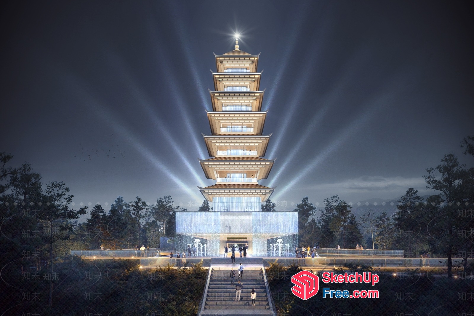 Elegant And Serene Asian-Inspired Pagoda 3D SketchUp File