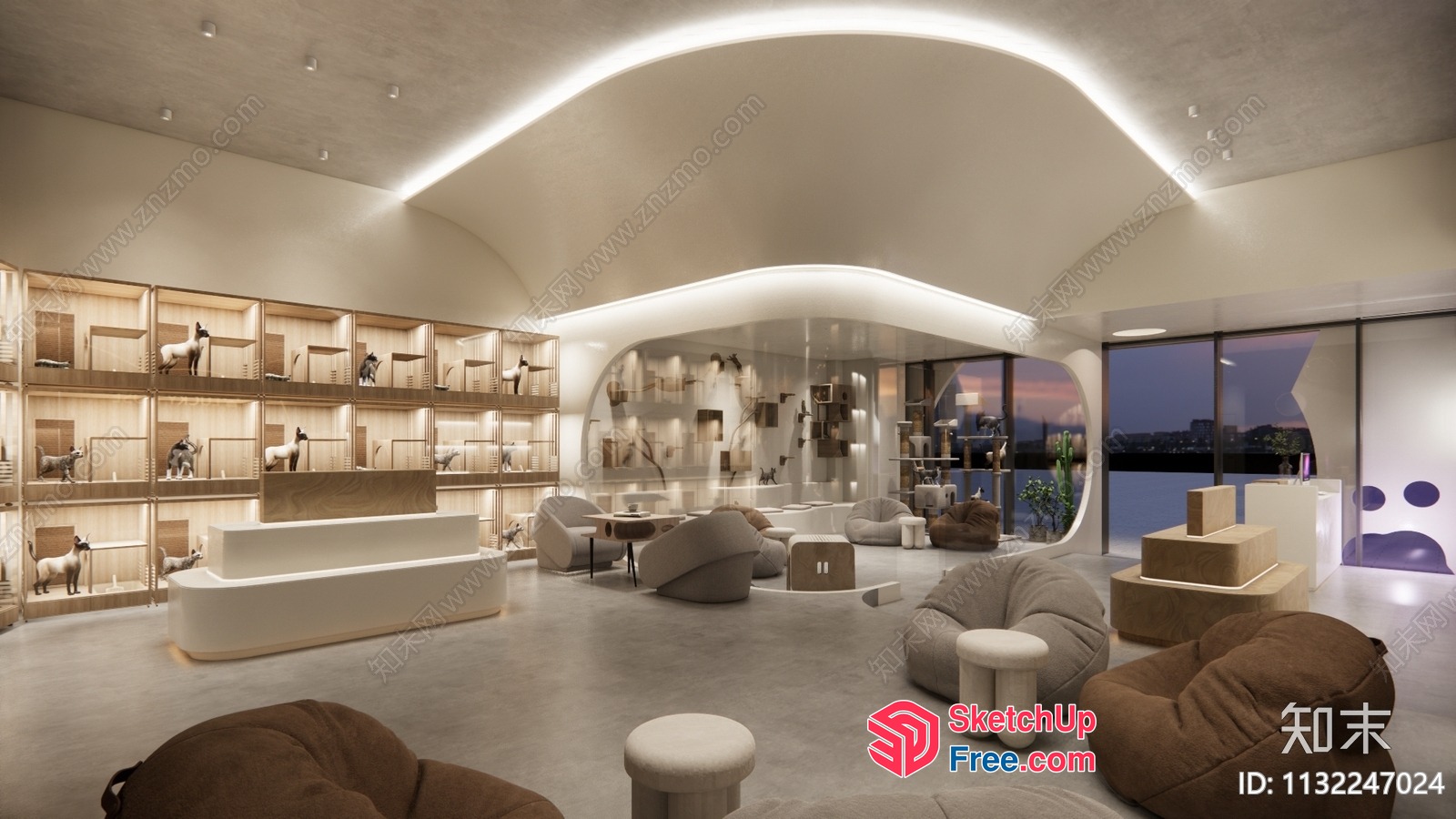 Modern Minimalist Interior With Animal Decorations 3D SketchUp File