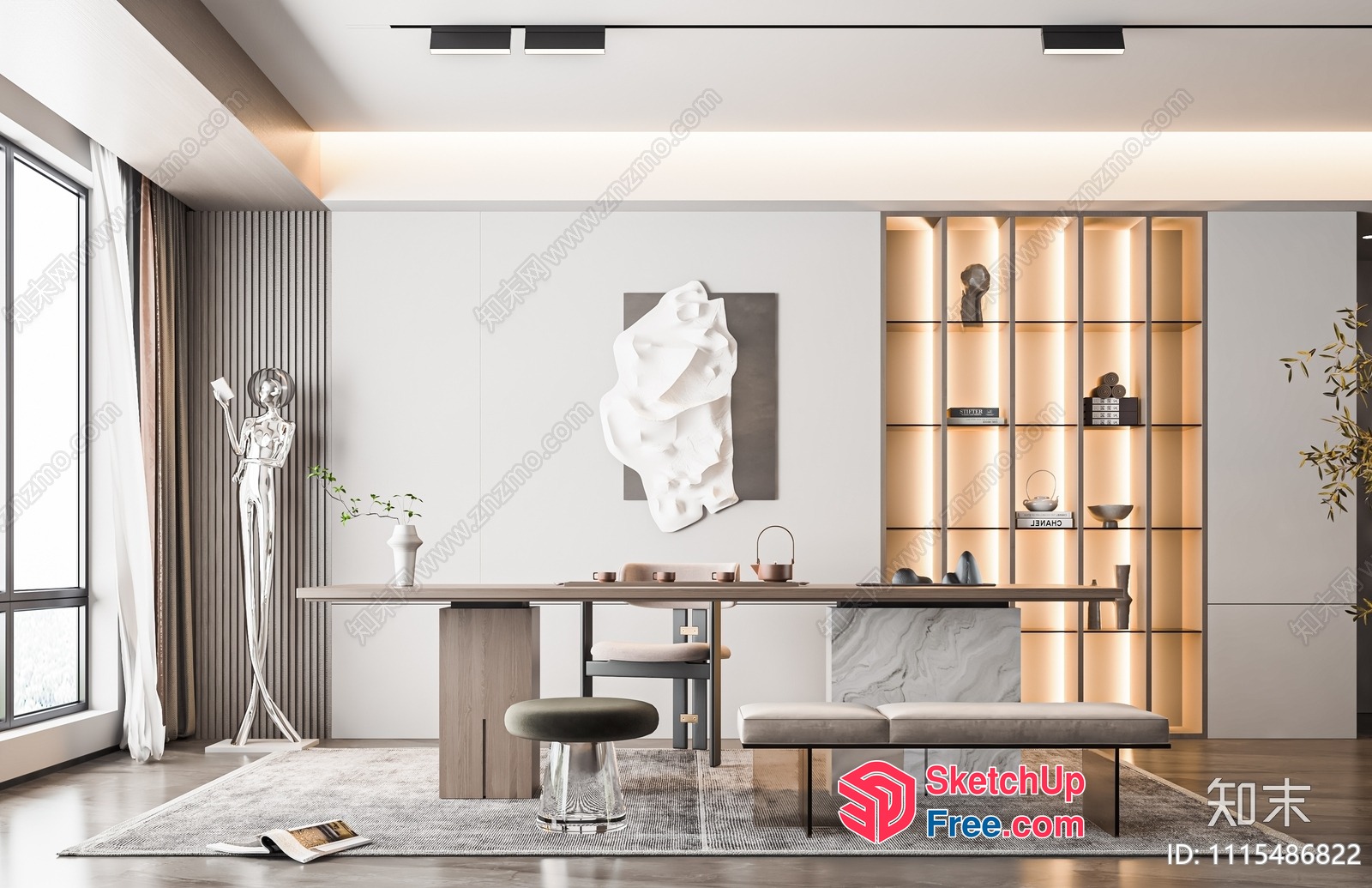 Modern Minimalist Interior Design With Neutral Color Palette 3D SketchUp File