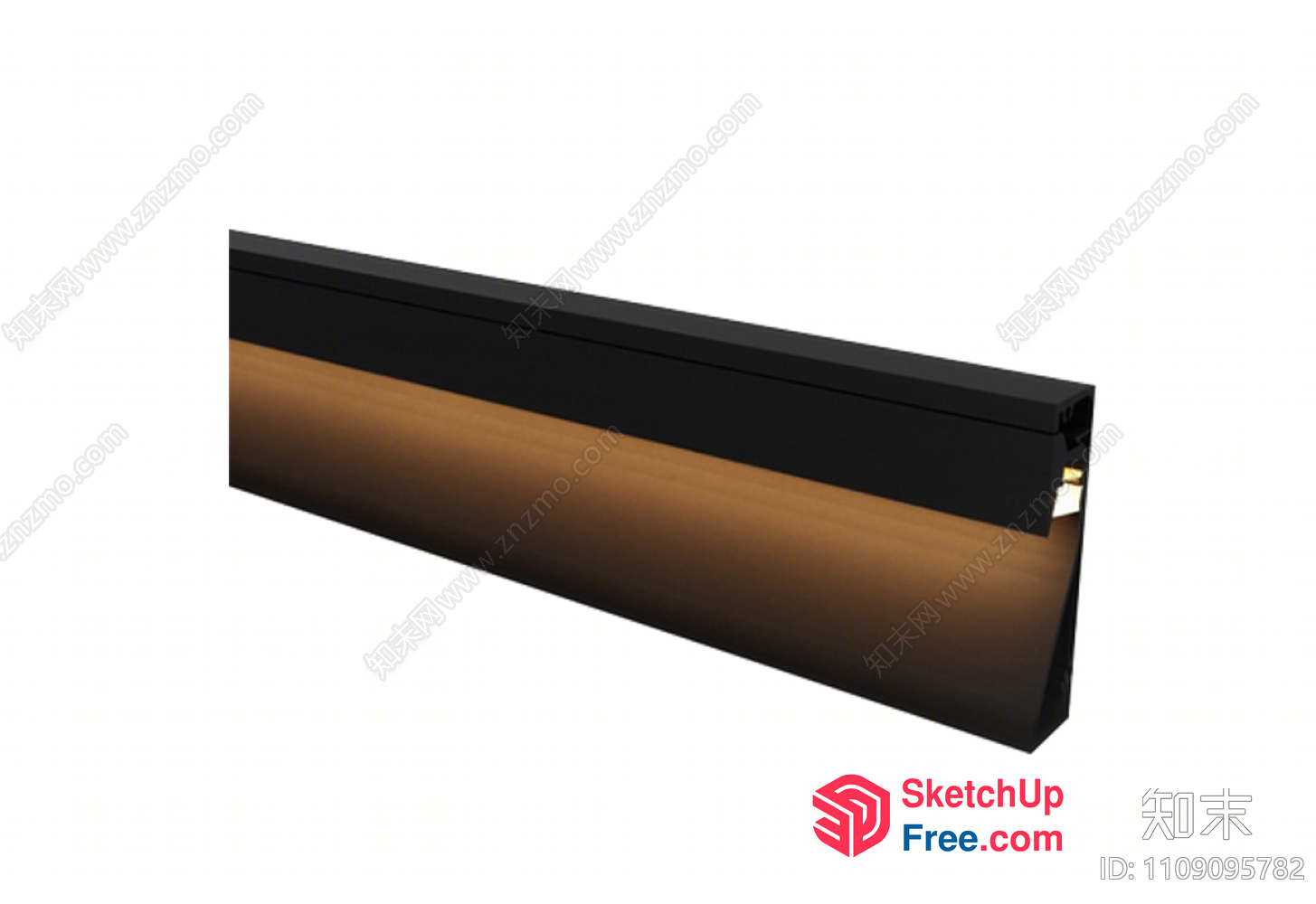 Modern Rectangular Light Fixture With Warm Brown Glow 3D SketchUp File