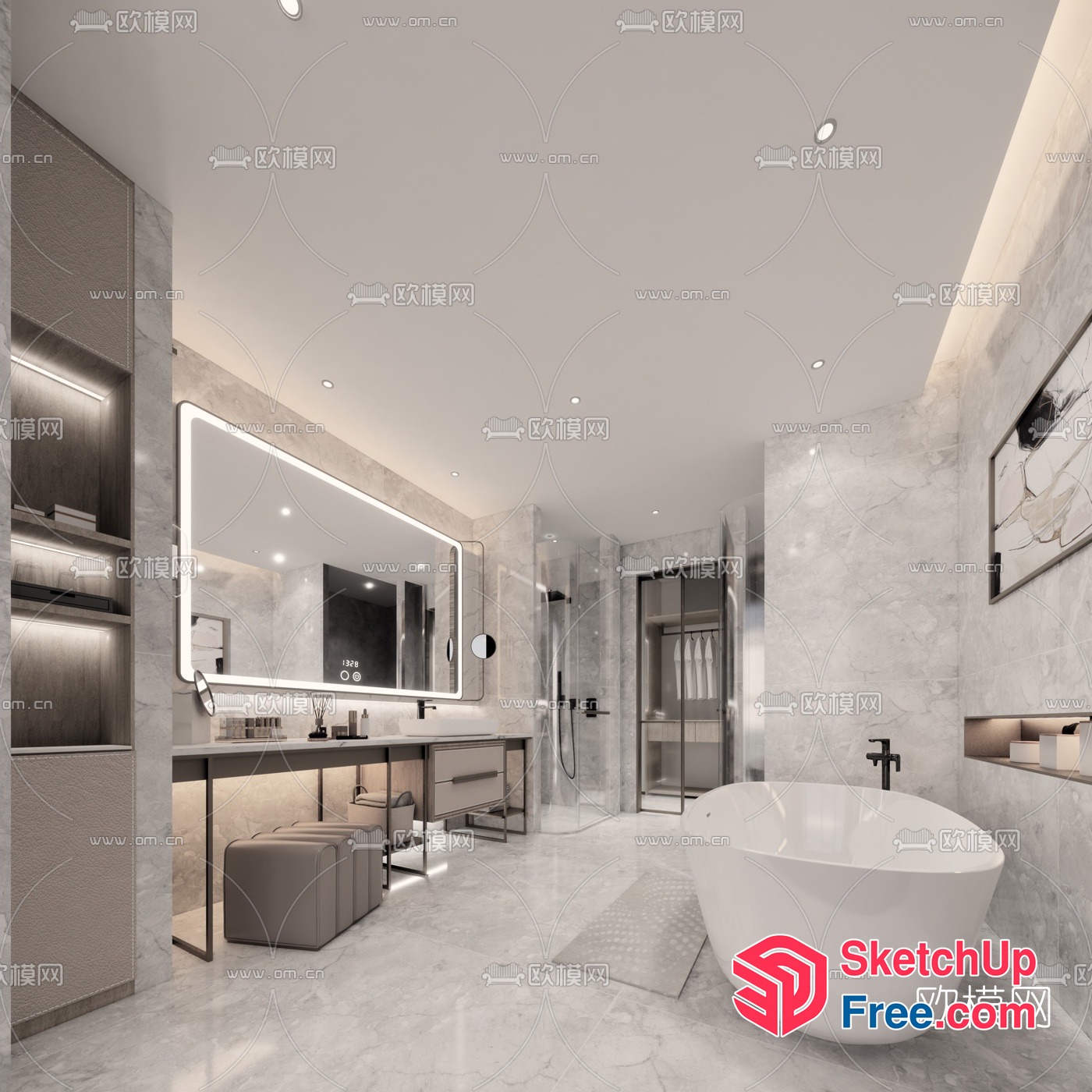 Luxurious Modern Bathroom Decor 3D SketchUp File