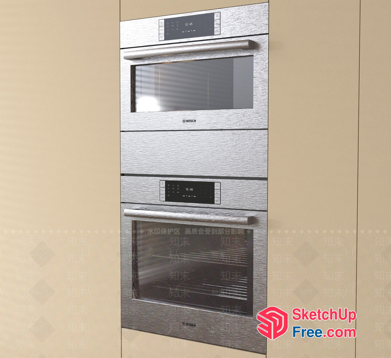 Bosch Oven And Microwave Stack 3D SketchUp File