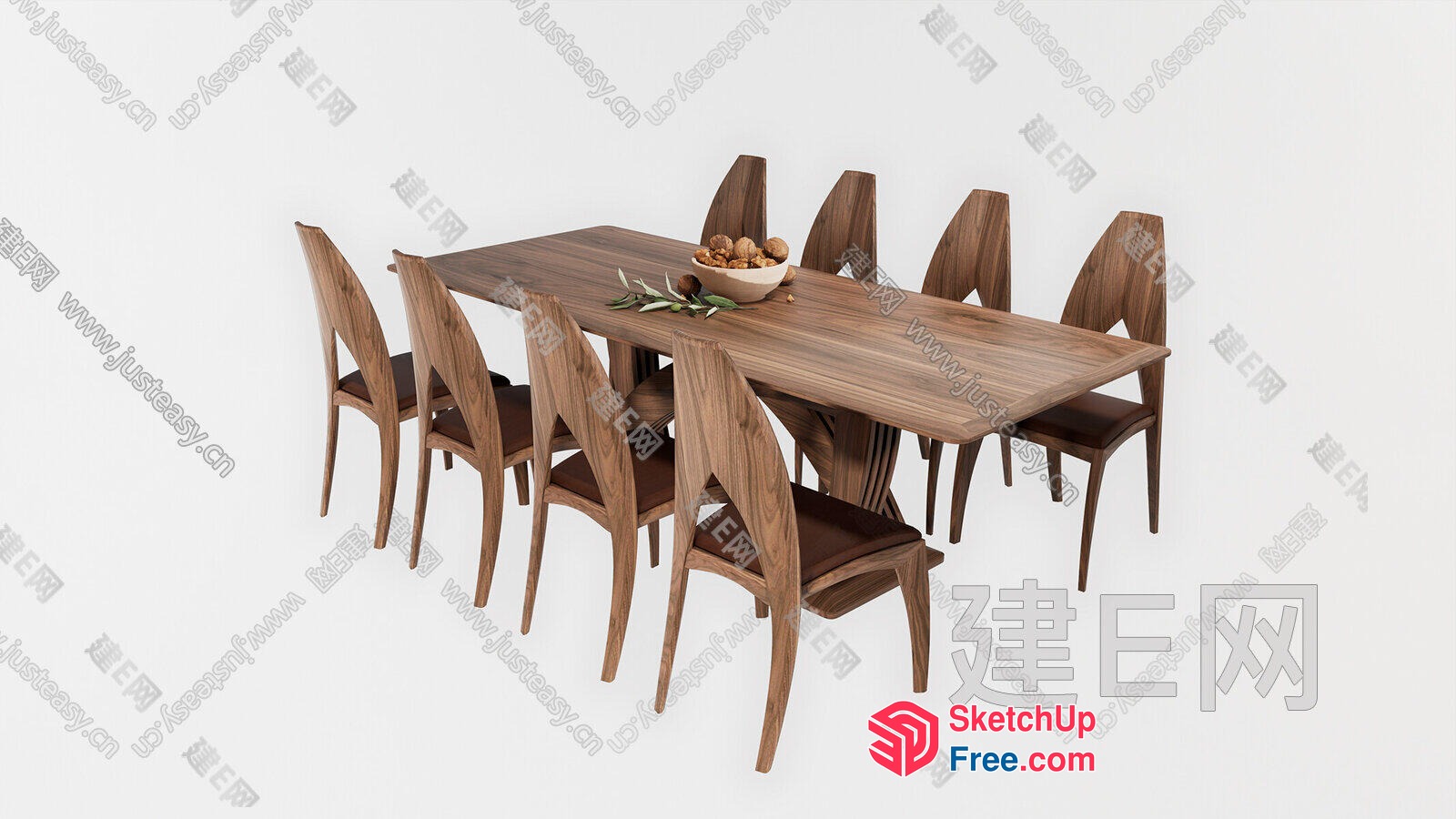 Modern Dining Table And Chairs Set 3D SketchUp File
