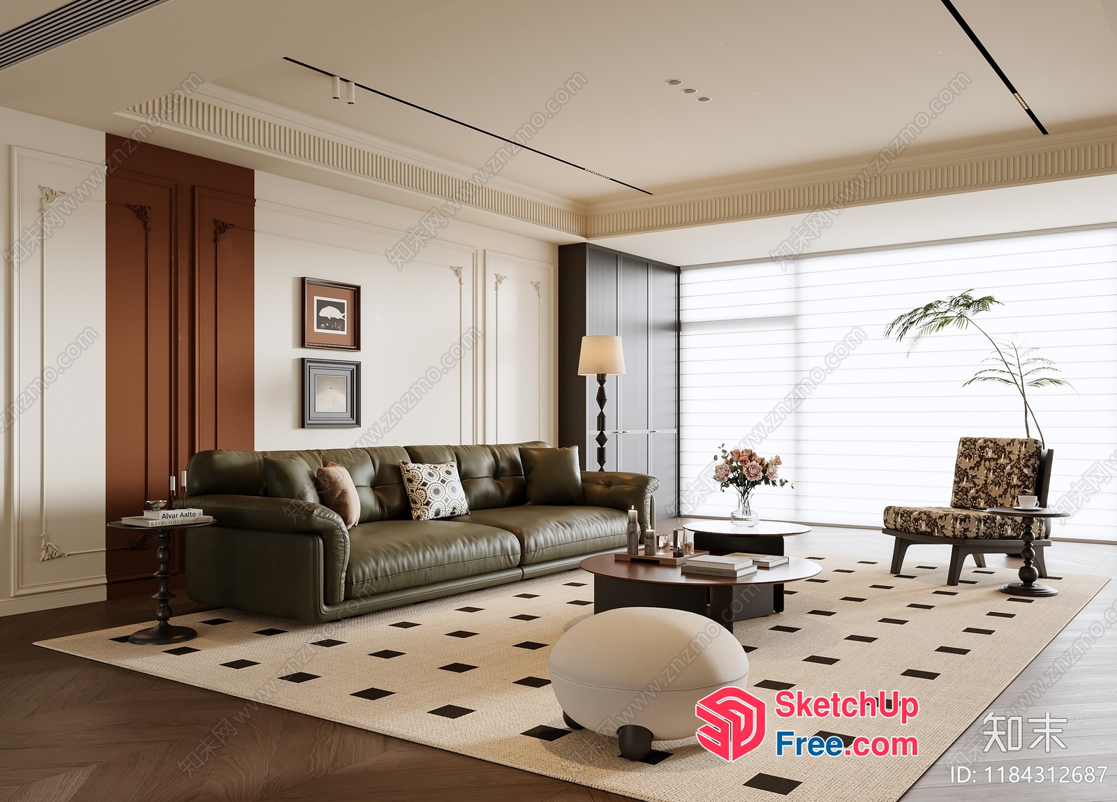 Classic Moulding And Pillar Decor 3D SketchUp File