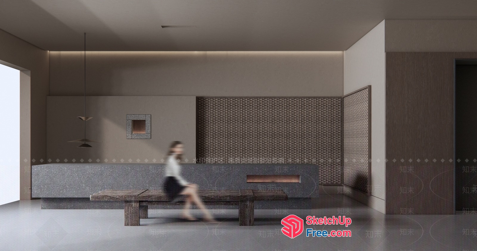 Modern Minimalist Interior Space 3D SketchUp File