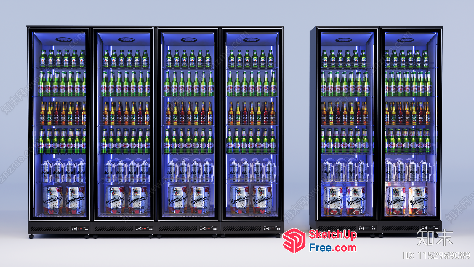 Beverage Cooler With Shelves And Lighting 3D SketchUp File