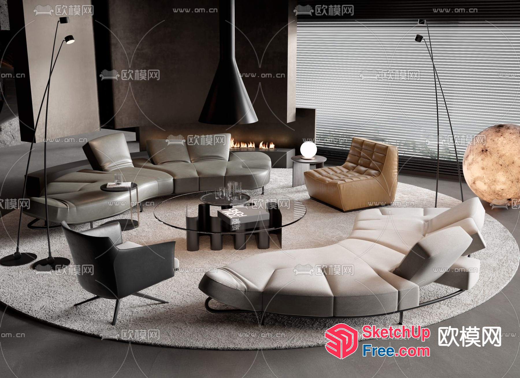 Modern And Minimalist Living Room Design 3D SketchUp File