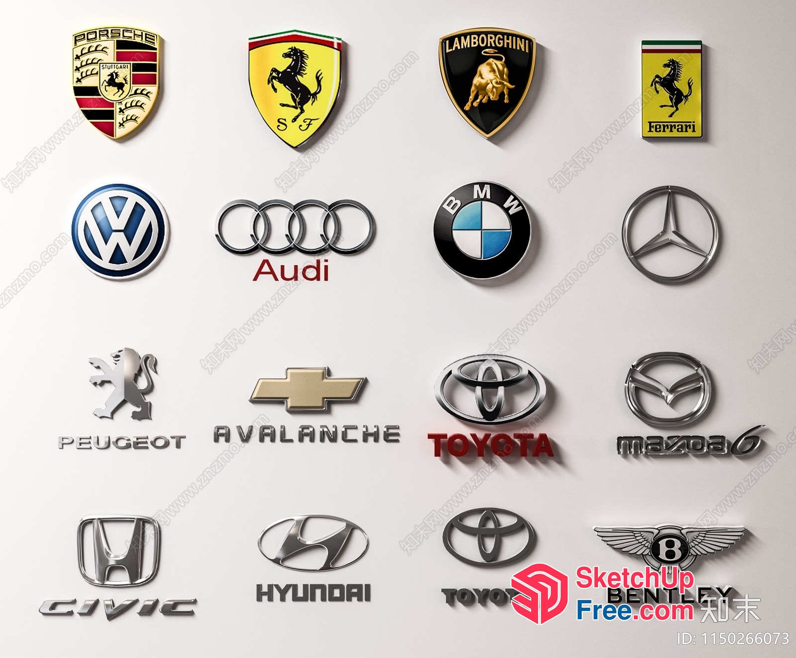 Luxury Car Logos 3D SketchUp File